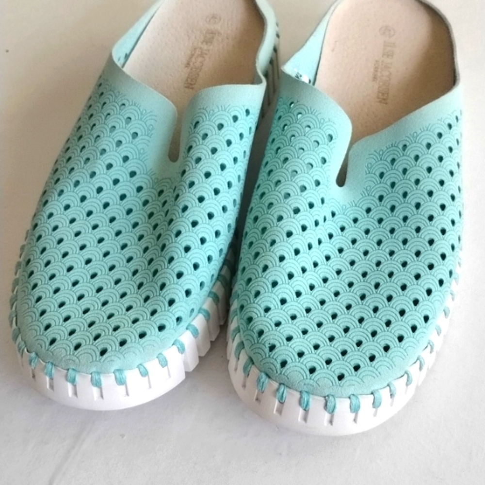 Ilse Jacobsen Tulip Slip On Mule Light Sea Foam Blue Green Size 40 - Picture 7 of 9